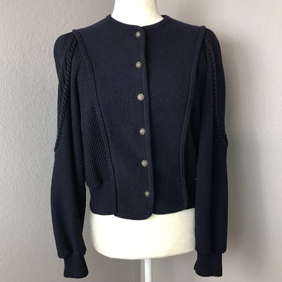 Geiger 100% Wool Navy Sweater - Picture 1 of 8
